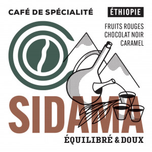 Café SIDAMA JEBENA, Ethiopie
 Poids-250g Mouture-En grain