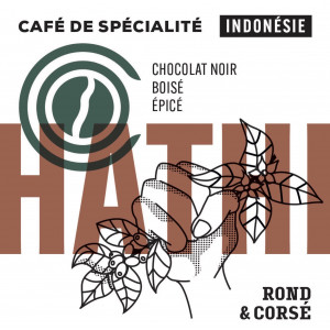 Café HATHI, Sumatra
 Poids-250g Mouture-En grain